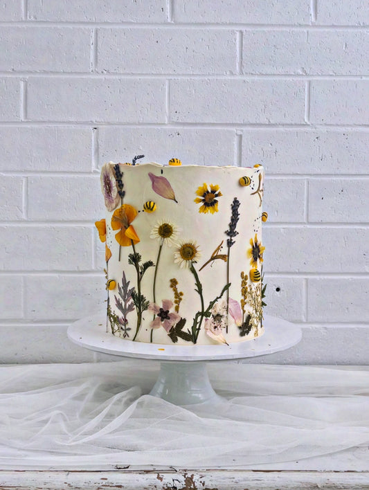 Pressed Flower Cake