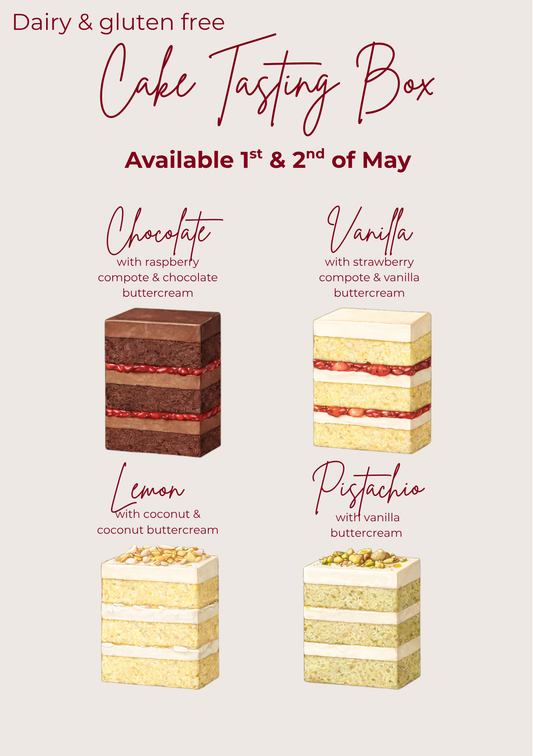 Gluten + Dairy Free Cake Tasting Box (1st & 2nd of May)