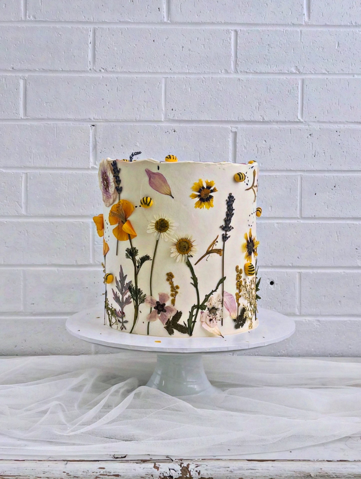 Pressed Flower Cake